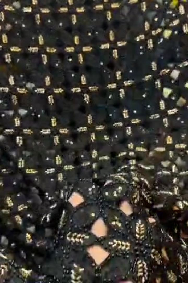 Black Cutwork with Gold Leaves