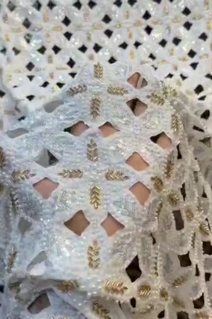 Ivory Cutwork with Gold Leaves