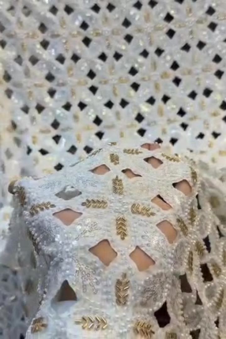 Ivory Cutwork with Gold Leaves