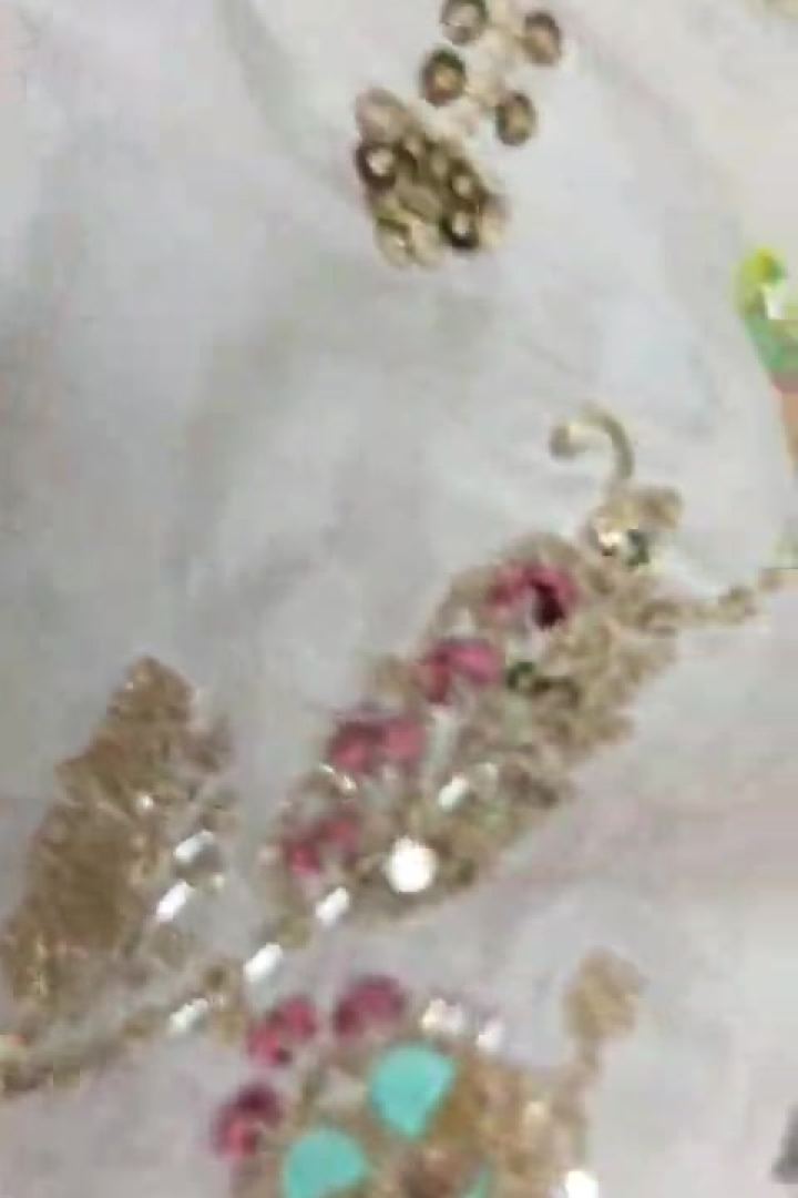 Ivory Pink Sequin Paisley
