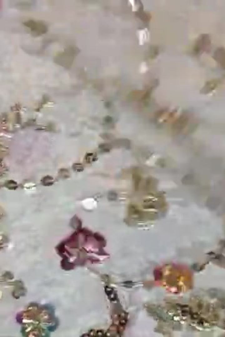 Ivory Pastel Floral Sequins