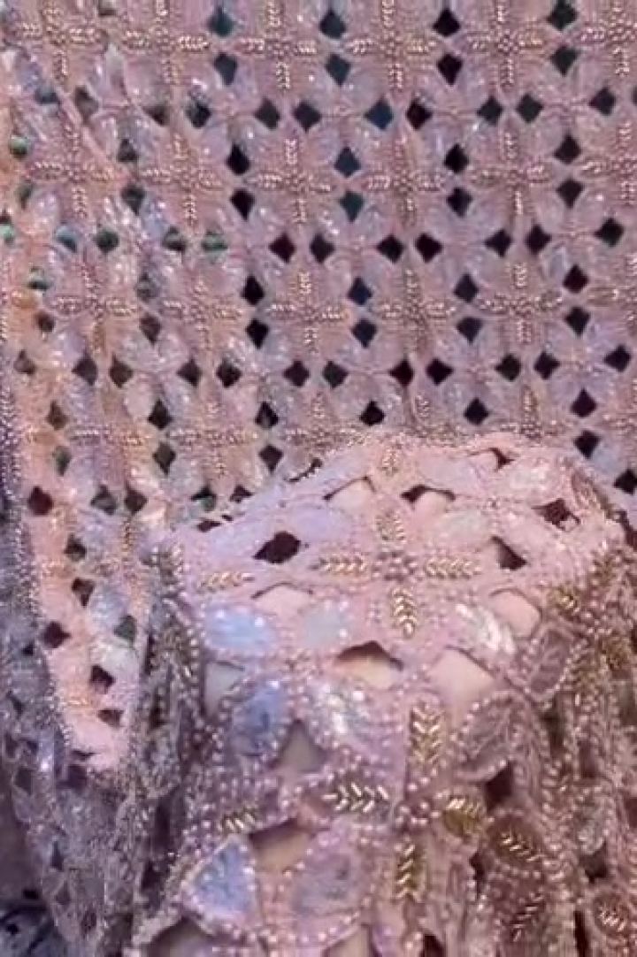 Blush Cutwork with Gold Leaves